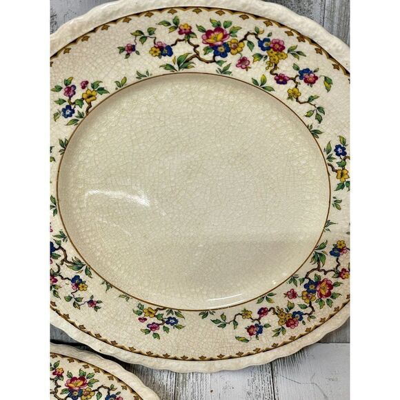 Vintage Myott Staffordshire Rosemere 7 Pieces Plates Bowl Teacup Saucer - Picture 9 of 14